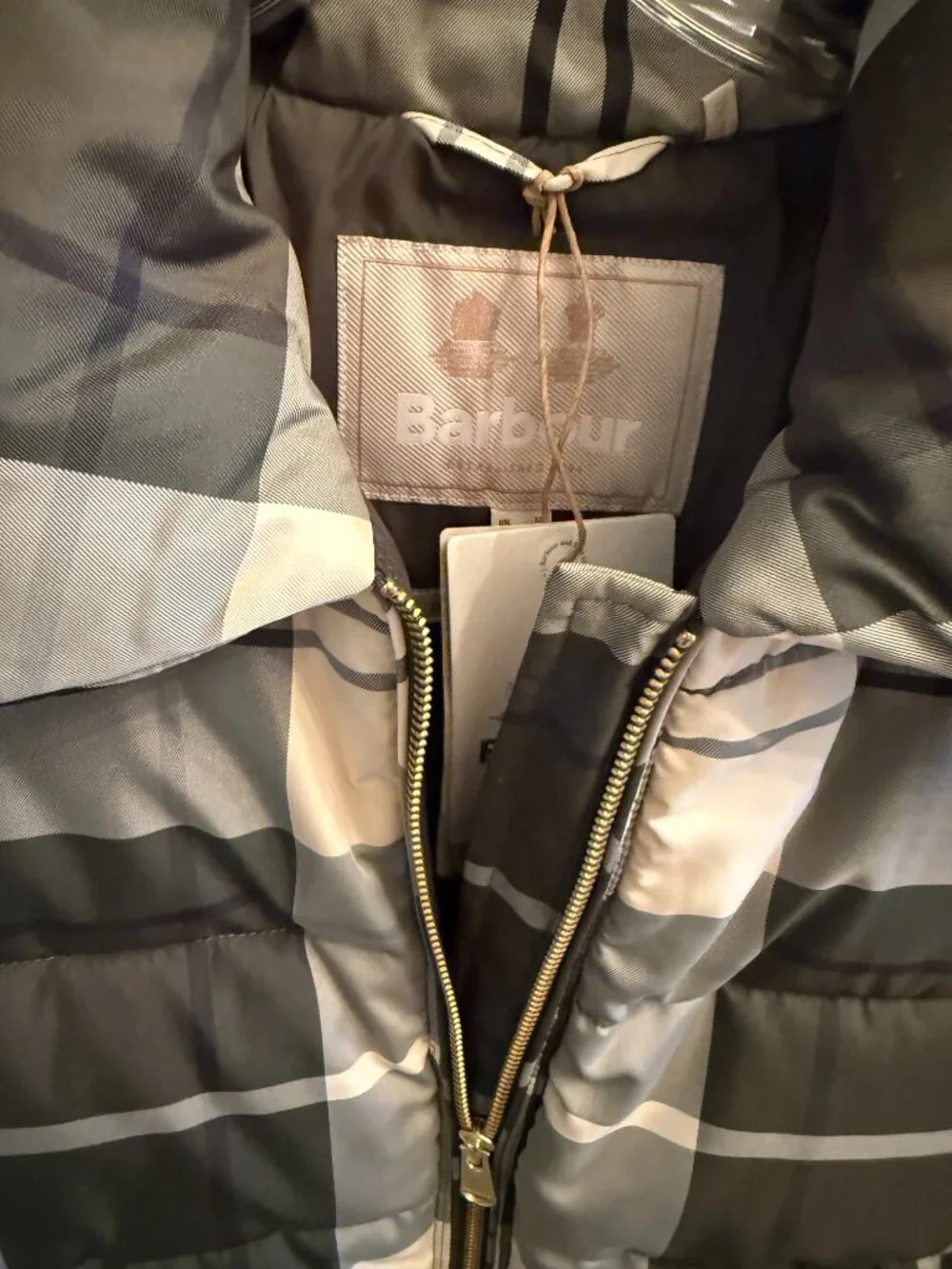 Barbour Germaine Tartan Quilted Puffer Jacket NWT Size 8
